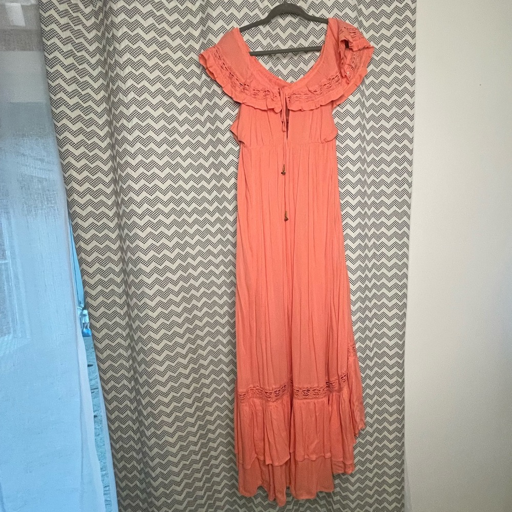 NWT Free People Moonlight Ocean Maxi Dress in Coral XL - Picture 5 of 6